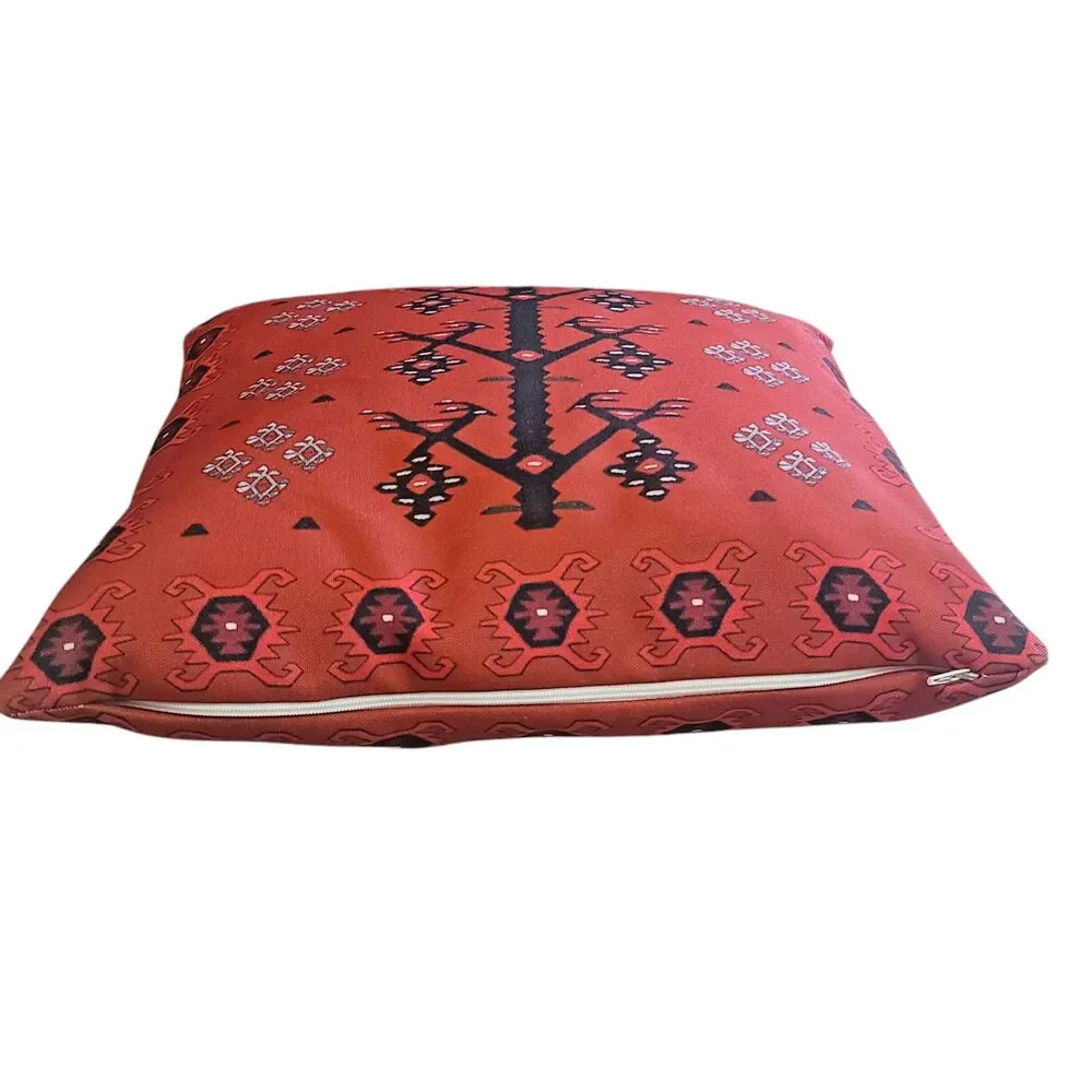 Serbian Pattern Red Throw Pillow Home Decor 16x16 Made in USA Jondo